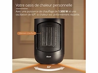 Duux zone persoonlijke keramische kachel 600/900/1500 w zwart - afbeelding 2 van  4