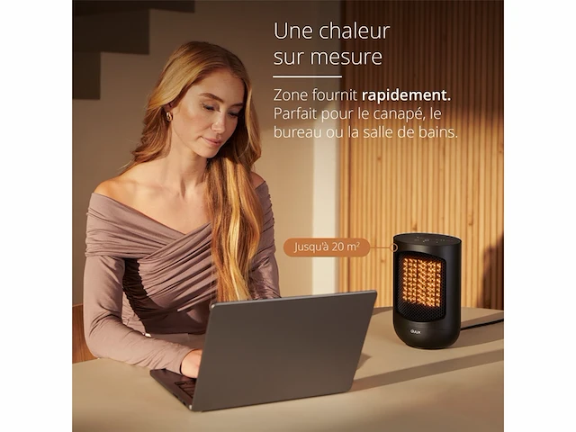 Duux zone persoonlijke keramische kachel 600/900/1500 w zwart - afbeelding 3 van  4
