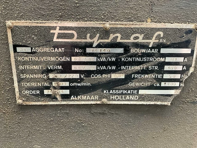 Dynaf noodstroomaggregaat - afbeelding 10 van  10