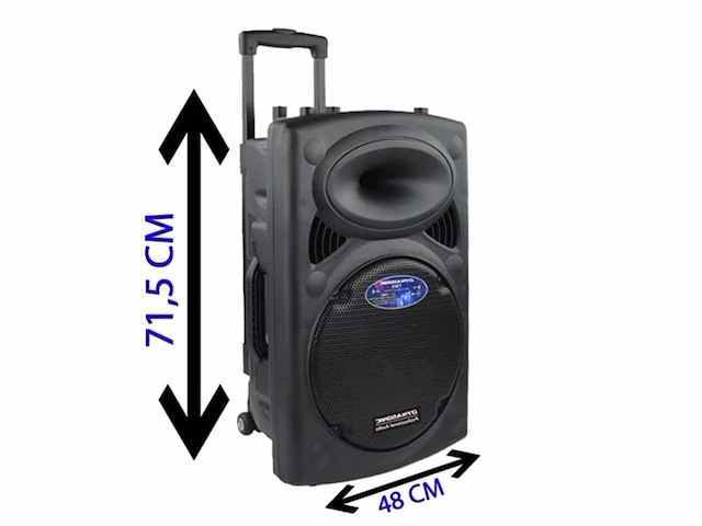 Dynapro 15' (nieuwste generatie) draagbare luidspreker professioneel audiosysteem vermogen 800w usb bluetooth microfoons zwart - afbeelding 1 van  6