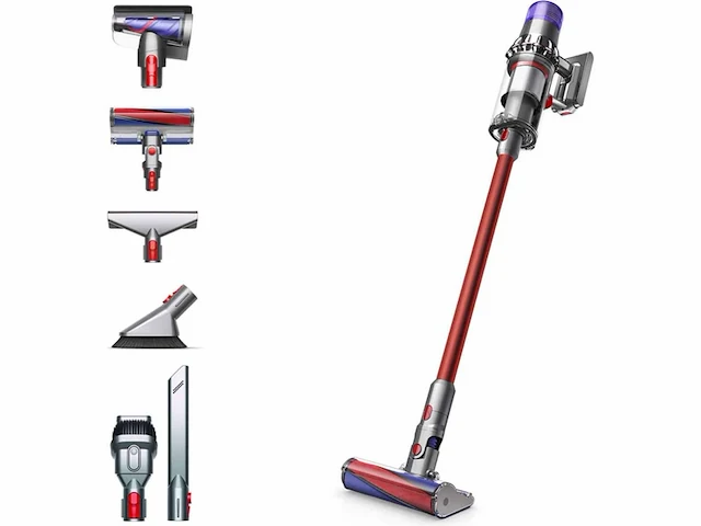 Dyson v11tm fluffy draadloze steelstofzuiger nickel/rood - afbeelding 1 van  6
