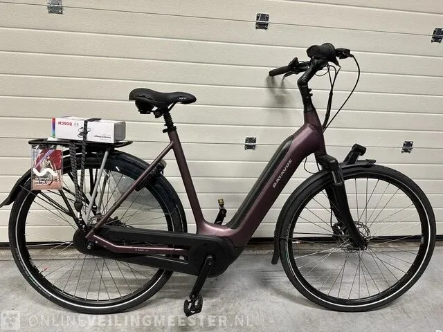 E-bike - elektrische fiets batavus, finez e-go power, sangria-mat, bouwjaar 2022 - afbeelding 1 van  3