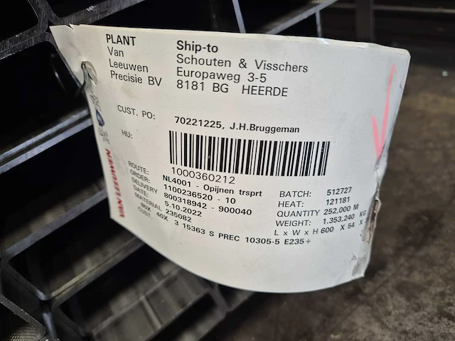 E235 + cr1 s2 stalen kokerprofielen (21.600kg) - afbeelding 6 van  18