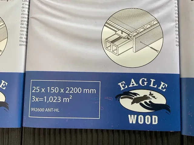 Eagle wood - 1,023m² composiet vlonderpakket antraciet (40x) - afbeelding 2 van  7
