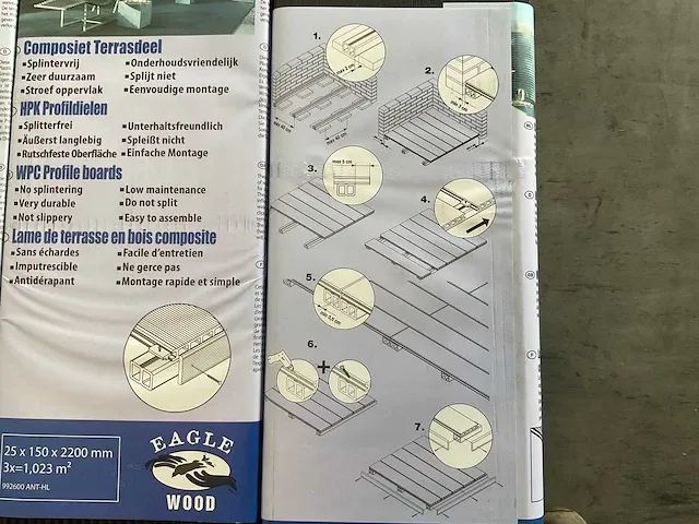 Eagle wood - 1,023m² composiet vlonderpakket antraciet (40x) - afbeelding 3 van  7