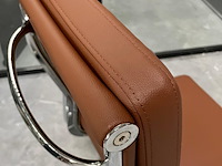 Eames ea219 softpad bureaustoel in cognac leer, replica, cognac / chroom - afbeelding 7 van  9