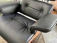 Eames lounge chair met ottoman in palissander en echt zwart leer, palissander / zwart - afbeelding 7 van  13