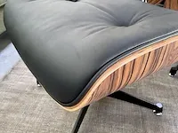 Eames lounge chair met ottoman in palissander en echt zwart leer, palissander / zwart - afbeelding 13 van  13