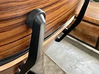 Eames lounge chair met ottoman in palissander en echt zwart leer replica, palissander / zwart - afbeelding 4 van  13