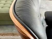 Eames lounge chair met ottoman in palissander en echt zwart leer replica, palissander / zwart - afbeelding 11 van  13