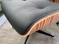 Eames lounge chair met ottoman in palissander en echt zwart leer replica, palissander / zwart - afbeelding 13 van  13