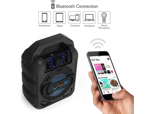 Earise t15 draagbare bluetooth karaoke machine - afbeelding 3 van  4
