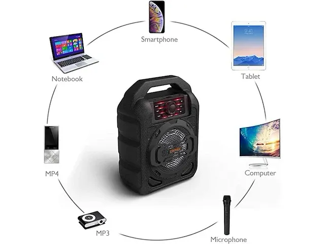 Earise t15 draagbare bluetooth karaoke machine - afbeelding 4 van  4