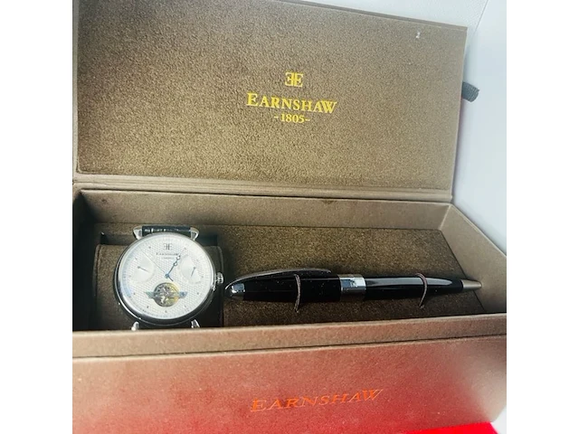 Earnshaw grand calendar tourbillon horloge met earnshaw pen - afbeelding 1 van  11