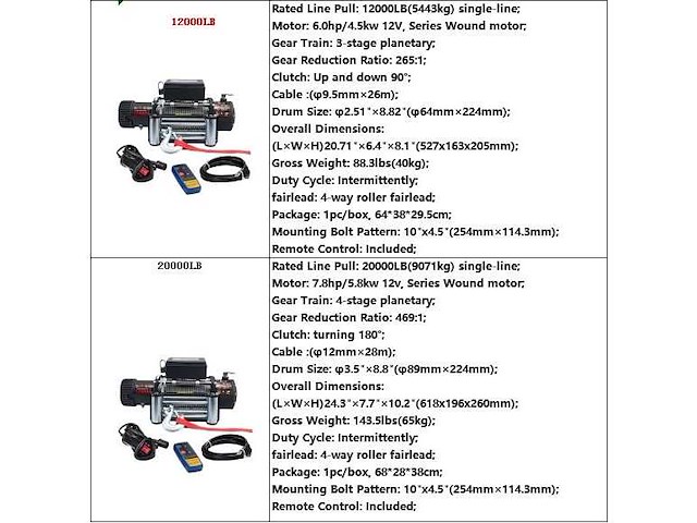 Easy-going - 20000 lb / 9 ton - 12 volt - kabellier - afbeelding 17 van  24
