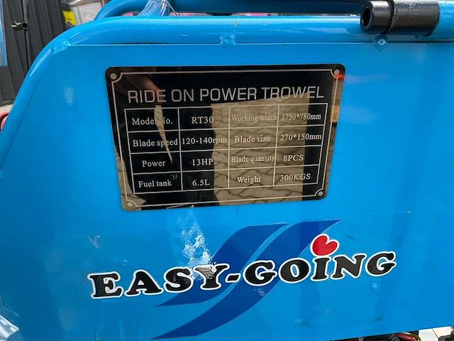 Easy-going - 2024 - rt30-a - ride on power trowel / dubbele vlindermachine - 2024 - afbeelding 5 van  27