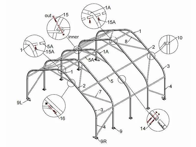 Easygoing - 2024 - (6,1x6,1x3,6 meter) - shelter overkapping / tent 202012p - afbeelding 2 van  25