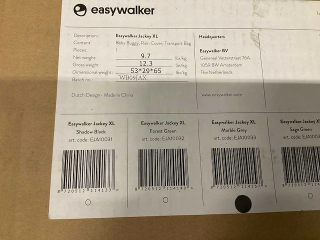 Easywalker jackey xl marble grey - afbeelding 2 van  3