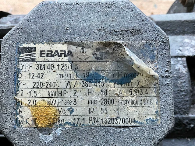 Ebara - 3m 40-125/1.5 - rvs pomp - afbeelding 3 van  4