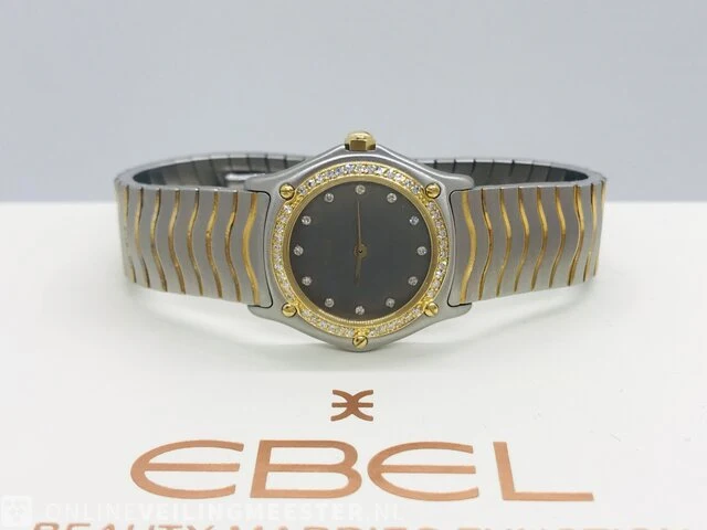 Ebel classic wave - diamanten lunette - 18kt goud - afbeelding 1 van  12