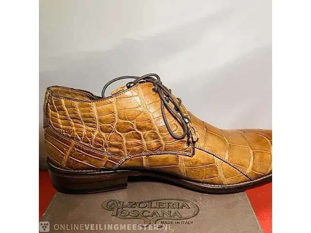 Echte krokodillen leren schoenen van italiaans kultmerk calzoleria - afbeelding 1 van  8