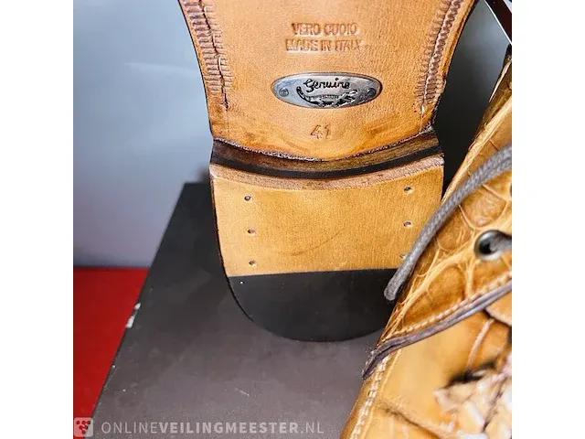 Echte krokodillen leren schoenen van italiaans kultmerk calzoleria - afbeelding 3 van  8