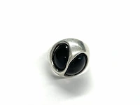 Echte zilveren ring met zwarte edelsteen - afbeelding 2 van  4