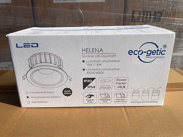Eco-getic - helena led downlight ø172 mm - 10w / 16w (480x) - afbeelding 1 van  7