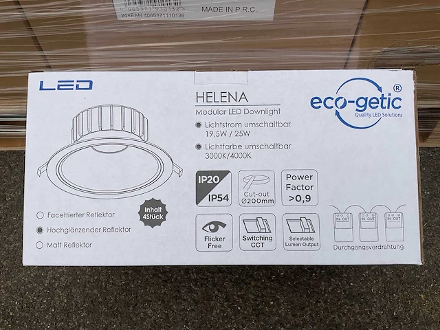 Eco-getic - helena led downlight ø225 mm - 19,5w / 25w (288x) - afbeelding 1 van  7