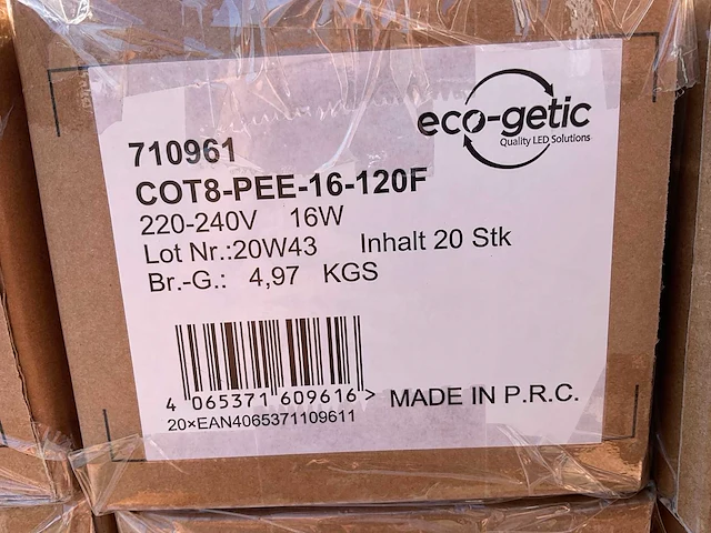 Eco-getic - led tube t8 1212 mm - 16w 4000k (400x) - afbeelding 9 van  9