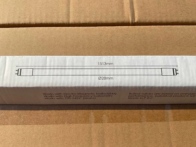 Eco-getic - led tube t8 1513 mm - 24w 6500k (256x) - afbeelding 1 van  10