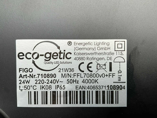 Eco getic figo led floodlight 24w (24x) - afbeelding 5 van  6