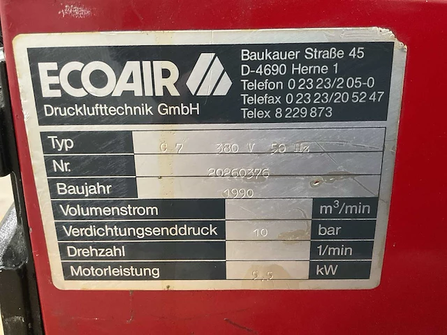 Ecoair - c7 - schroefcompressor - afbeelding 8 van  8