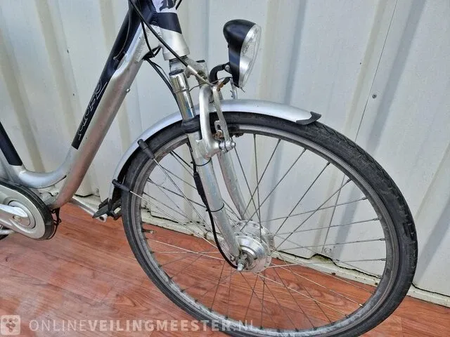 Ecocity e-bike/ elektrische fiets cross, zilver-blauw - afbeelding 2 van  9
