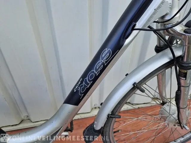 Ecocity e-bike/ elektrische fiets cross, zilver-blauw - afbeelding 3 van  9