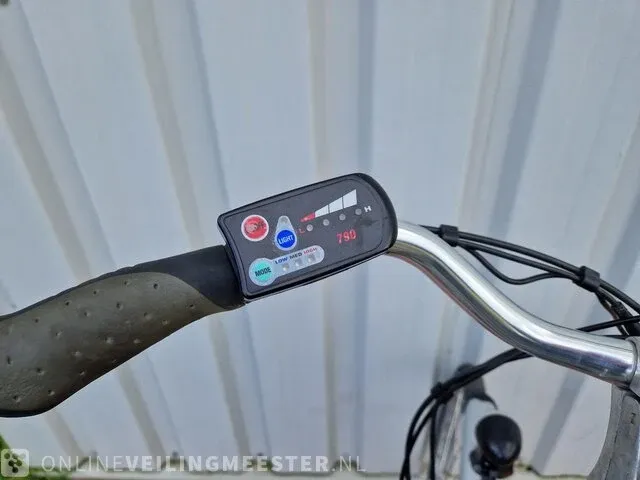 Ecocity e-bike/ elektrische fiets cross, zilver-blauw - afbeelding 6 van  9