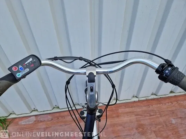 Ecocity e-bike/ elektrische fiets cross, zilver-blauw - afbeelding 7 van  9