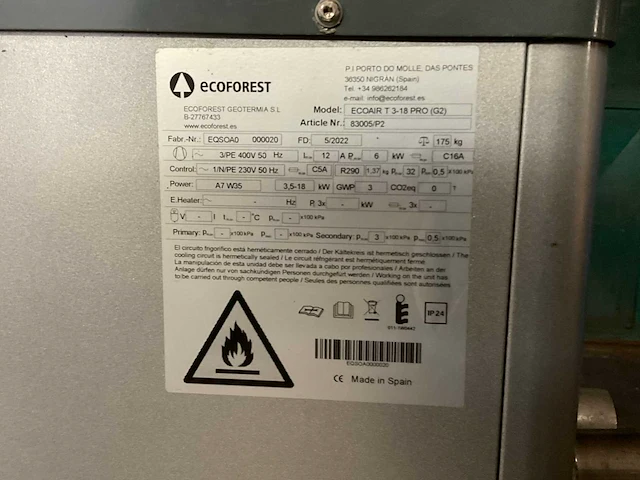 Ecoforest eqsoa0 warmtepomp - afbeelding 6 van  6