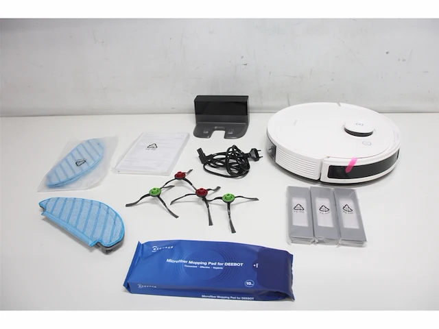 Ecovacs deebot n8 pro care robotstofzuiger + accessoireset & 3 extra doeken 3d obstakeldetectie laserfunctie 2600pa wit - afbeelding 3 van  4