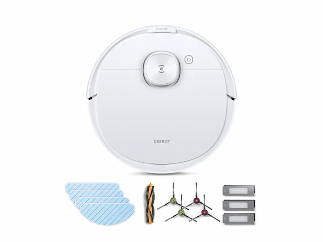 Ecovacs deebot n8 pro care robotstofzuiger + accessoireset & 3 extra doeken 3d obstakeldetectie laserfunctie 2600pa wit - afbeelding 1 van  4
