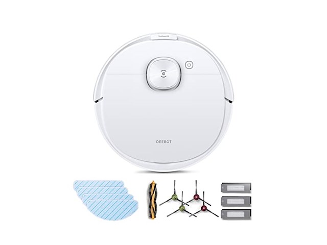 Ecovacs deebot n8 pro care robotstofzuiger + accessoireset & 3 extra doeken 3d obstakeldetectie laserfunctie 2600pa zuigkracht alexa wit - afbeelding 1 van  5