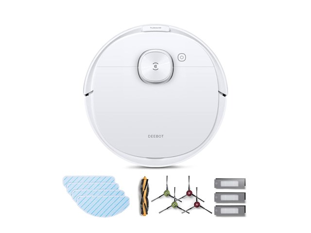 Ecovacs deebot n8 pro care robotstofzuiger + accessoireset & 3 extra doeken 3d obstakeldetectie laserfunctie 2600pa zuigkracht alexa wit - afbeelding 2 van  5