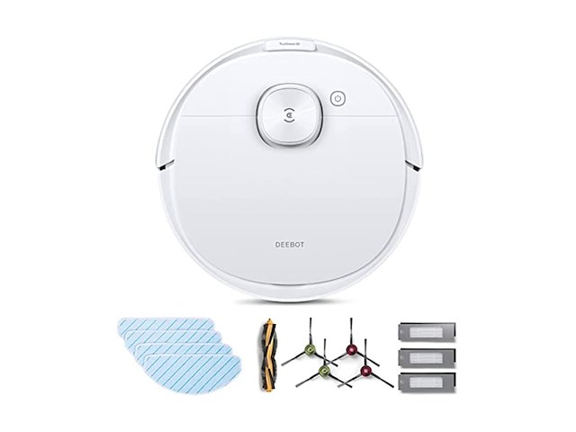 Ecovacs deebot n8 pro care robotstofzuiger + accessoireset & 3 extra doeken 3d obstakeldetectie laserfunctie 2600pa zuigkracht alexa wit - afbeelding 1 van  3