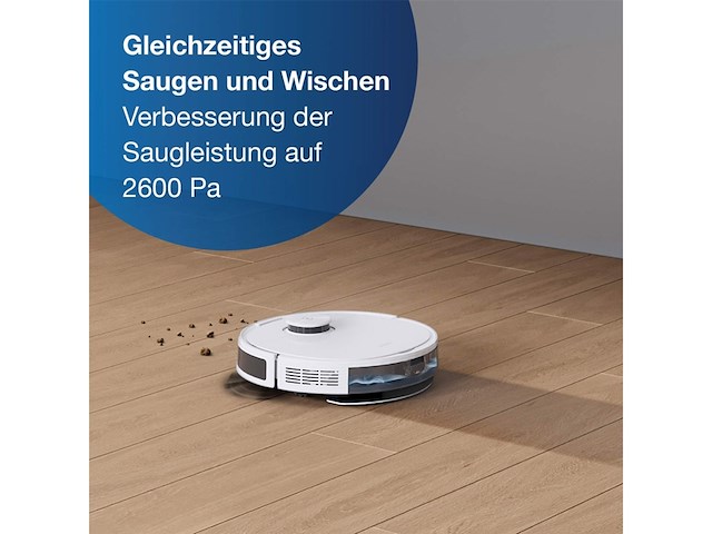 Ecovacs deebot n8 pro care robotstofzuiger + accessoireset & 3 extra doeken 3d obstakeldetectie laserfunctie alexa wit - afbeelding 2 van  4