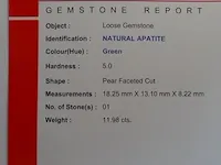 Edelsteen, 11.98 ct natural unheated apple green apatite - afbeelding 7 van  13