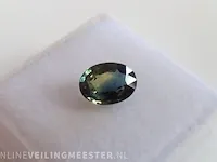Edelsteen, 1.56 ct oval yellow-green-blue sapphire. - afbeelding 5 van  15