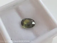 Edelsteen, 1.56 ct oval yellow-green-blue sapphire. - afbeelding 7 van  15