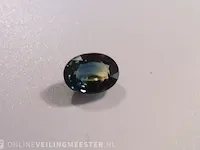 Edelsteen, 1.56 ct oval yellow-green-blue sapphire. - afbeelding 10 van  15