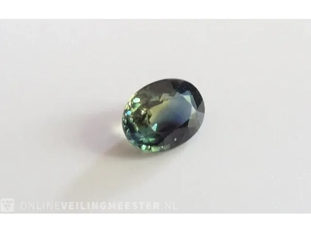 Edelsteen, 1.56 ct oval yellow-green-blue sapphire. - afbeelding 14 van  15