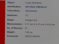 Edelsteen, 1.80 ct natural green zambian emerald - afbeelding 7 van  13